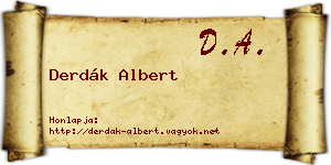 Derdák Albert névjegykártya