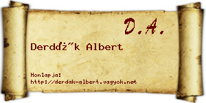Derdák Albert névjegykártya